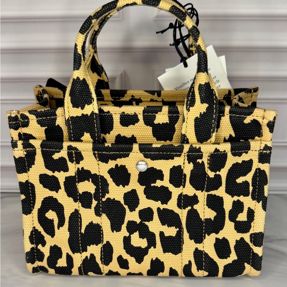 Coach Mini Tote Bag Leopard Canvas | Mini Carryall With Crossbody Strap | New - Picture 4 of 10